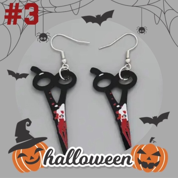 EarringsBloody Scissors #3, NIP, Horror Movie Night Accessory - Picture 2 of 6